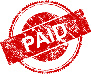 Red Paid Stamp Graphic PNG Image