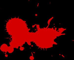 Red Paint Splatteron Black Background PNG image with transparent background