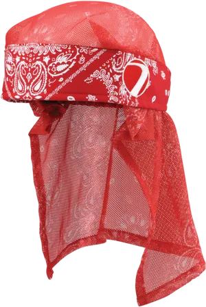 Red Paisley Bandana Headwear PNG Image