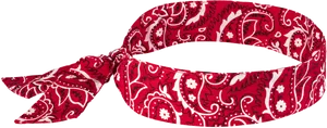 Red Paisley Pattern Head Bandana PNG Image