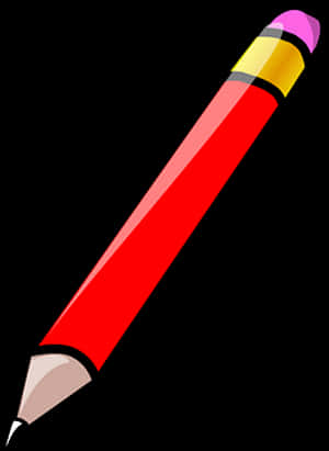Red Pencil Cartoon Illustration PNG with transparent background