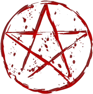 Red Pentagram Grungy Background PNG Image