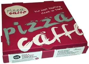 Red Pizza Caffe Box PNG Image