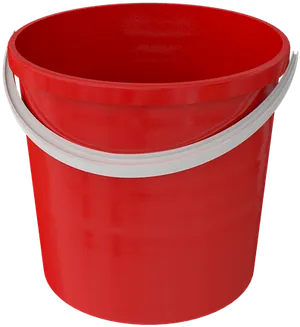 Red Plastic Bucket3 D Render PNG Image