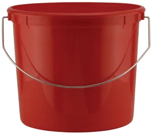 Red Plastic Bucketwith Handle PNG Image