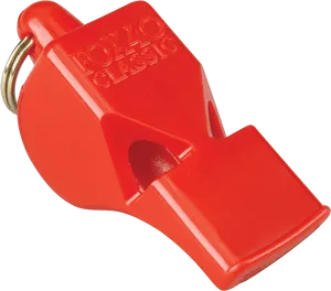 Red Plastic Whistle Classic Design PNG Image