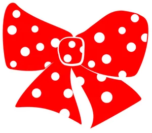 Red Polka Dot Bow Illustration PNG Image