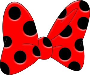 Red Polka Dotted Bow Illustration PNG Image