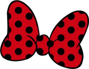 Red Polka Dotted Bow Illustration PNG Image