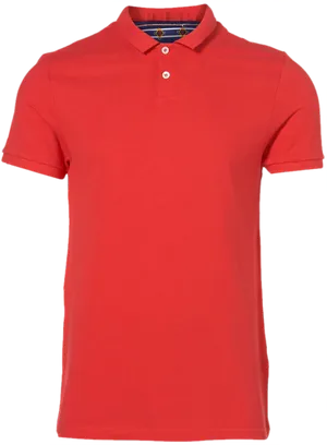 Red Polo Shirt Embroidered Logo PNG Image