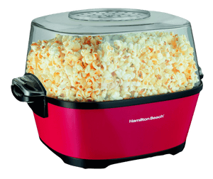 Red Popcorn Maker Fullof Popcorn PNG image with transparent background