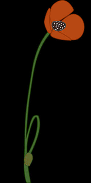 Red Poppy Flower Artwork PNG image with transparent background