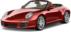 Red Porsche911 Cabriolet Side View PNG Image