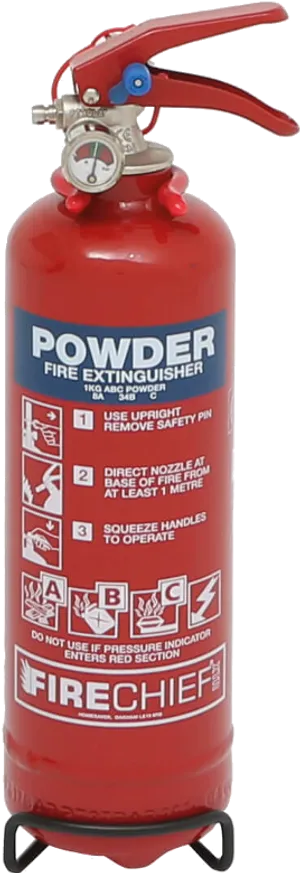 Red Powder Fire Extinguisher PNG Image