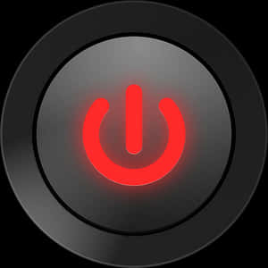 Red Power Button Illuminated PNG image with transparent background