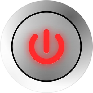 Red Power Button Illuminated PNG Image