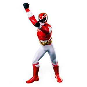 Red Power Ranger Action Pose Png Btd PNG Image