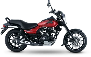 Red Pulsar Motorcycle Profile View PNG Image