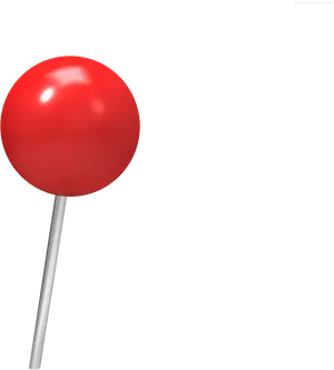 Red Push Pin Single Item PNG Image