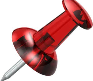 Red Push Pin3 D Render PNG Image