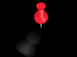 Red Pushpinon Black Background PNG image with transparent background