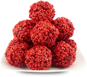 Red Raspberry Ballson Plate PNG Image