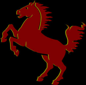 Red_ Rearing_ Horse_ Silhouette PNG image with transparent background