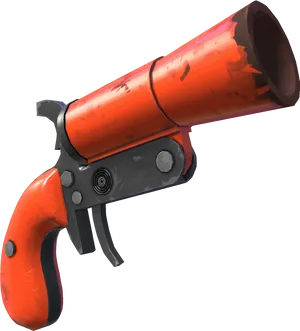 Red Revolver Illustration.png PNG Image