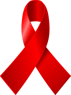 Red Ribbon Awareness Symbol PNG Image