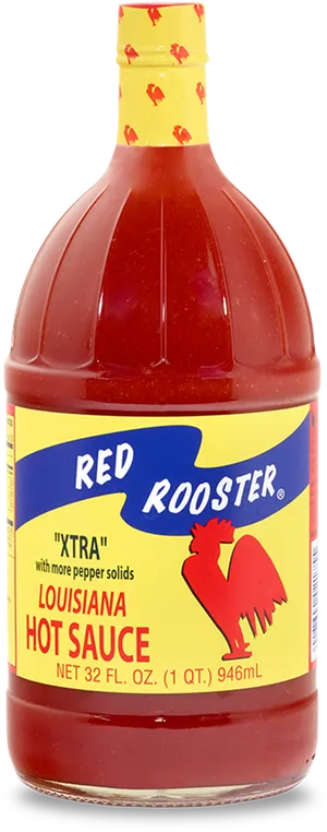 Red Rooster Louisiana Hot Sauce Bottle PNG Image