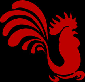 Red Rooster Silhouette Graphic PNG image with transparent background