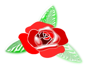 Red Rose Artwork PNG Image