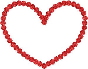 Red Rose Heart Outline PNG Image