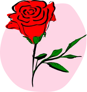 Red Rose Sketch Art.png PNG Image