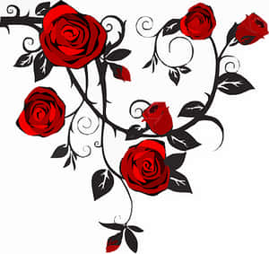 Red Roses Artistic Design PNG image with transparent background