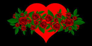 Red Roses Heart Love Graphic PNG image with transparent background
