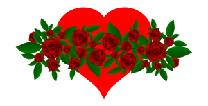 Red Roses Heart Love Graphic PNG Image