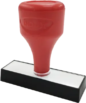 Red Rubber Stampwith Handle PNG Image