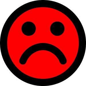 Red Sad Smiley Face Clipart , Png Download - Sad Smiley Red, Transparent Png PNG image with transparent background