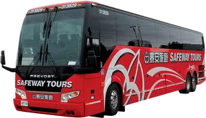 Red Safeway Tours Bus PNG Image