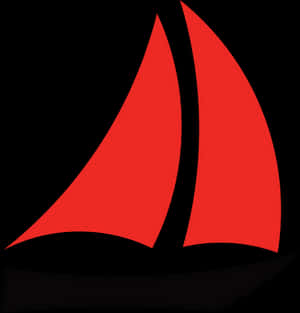 Red Sailboat Icon PNG image with transparent background