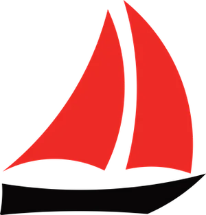 Red Sailboat Icon PNG Image