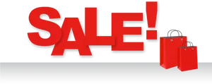 Red Sale Signand Shopping Bags PNG Image