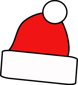 Red Santa Hat Cartoon Style PNG Image