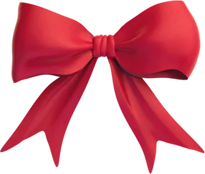 Red Satin Ribbon Bow PNG Image