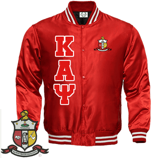 Kappa Alpha Psi Satin Baseball Bomber Jacket - Red Satin Varsity Jacket, HD Png Download PNG