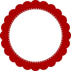 Red Scalloped Edge Frame PNG Image