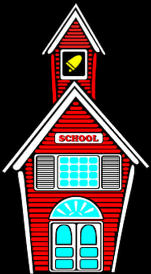 Red Schoolhouse Graphic PNG image with transparent background