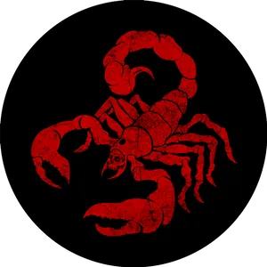 Red Scorpion Graphicon Black Background PNG Image