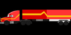 Red Semi Truck Vector Illustration PNG image with transparent background